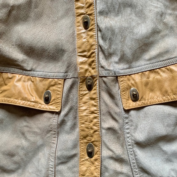 Distressed 70s tan suede + leather jacket - Picture 6 of 11